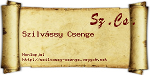 Szilvássy Csenge névjegykártya